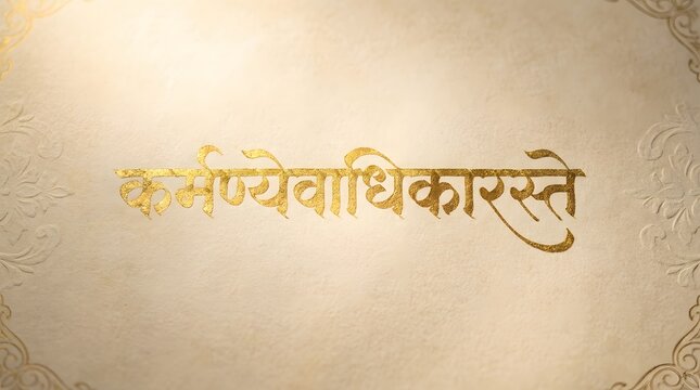 Sanskrit Thank You Calligraphy in Gold Metallic Ink