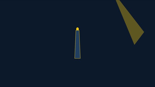Minimalist lighthouse animation with rotating searchlight beam 4k motion minimalist flat navigation maritime