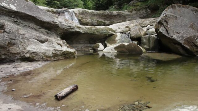 Wilder Quellwasser Bachlauf mit Wasserfall und Pool - &Ouml;kologie Wasser Ressourcen