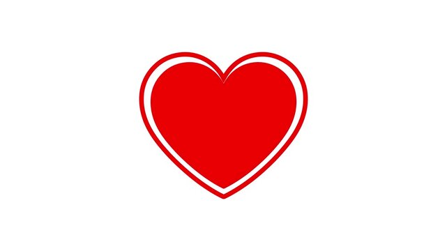 Red heart icon animation love video