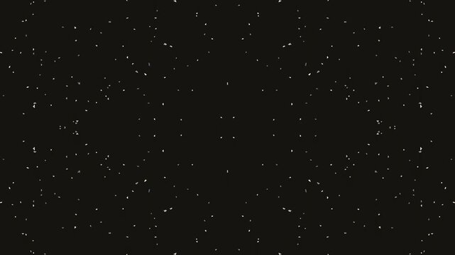 Abstract geometric pattern with small white dots on black background.