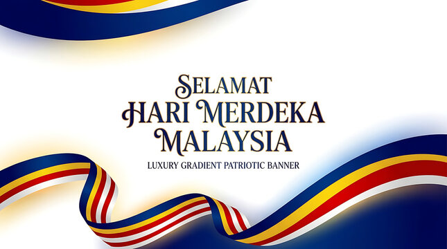 Selamat hari merdeka malaysia luxury gradient banner