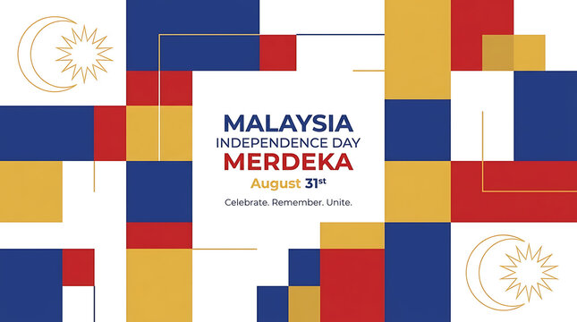 Abstract mosaic banner for merdeka day celebration