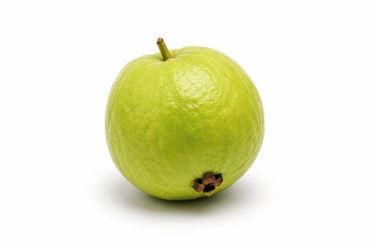 Fresh ripe green guava isolated on white background