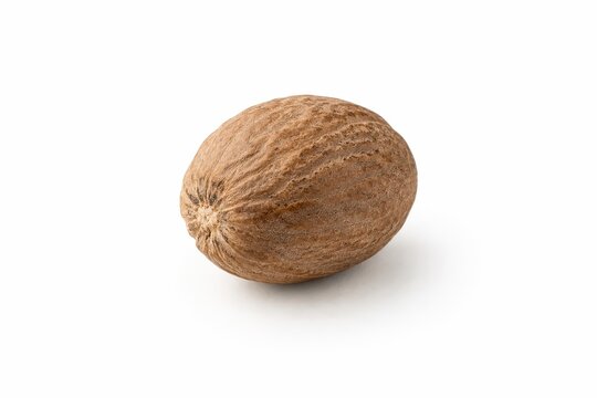 Nutmeg spice isolated on white background