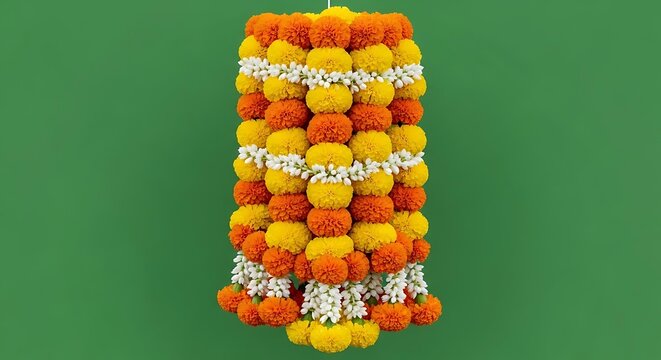 Traditional Onam flower garland decoration for festive celebration