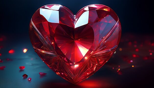 a brilliant red heart shaped gemstone
