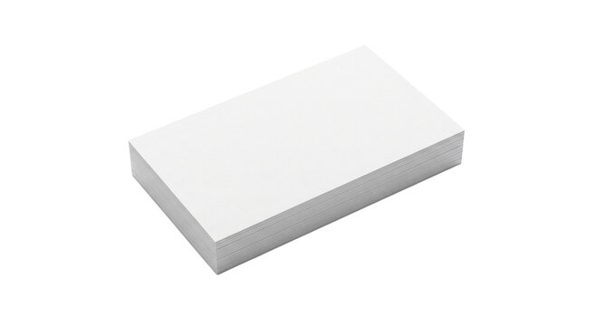 Blank white rectangular business card or paper note high quality 4K PNG image in white high quality 4K PNG image in white background