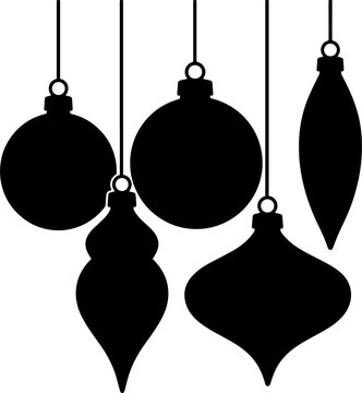 Hanging Christmas Ornaments Silhouette Collection