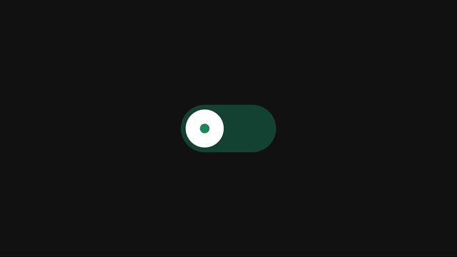 Minimalist toggle switch animation: on and off ui interaction 4k