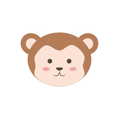 Cute monkey face flat illustration © Aca