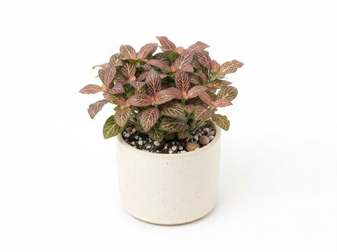 Potted Prayer Plant Isolated on White Background