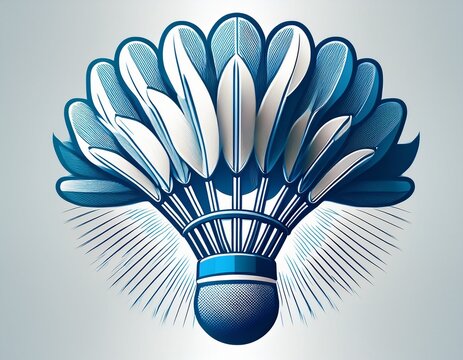 modern abstract badminton emblem isolated on white