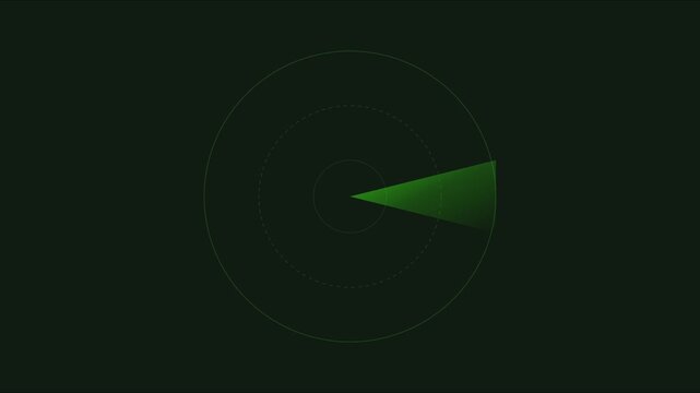 Green radar screen scanning interface animation with circular grid overlay 4k sonar navigation