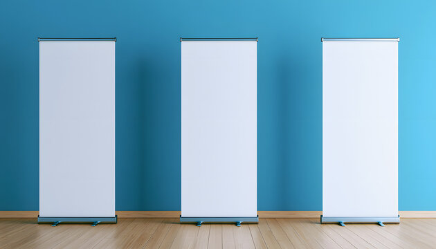A template for flat roll-up banners. 3D model