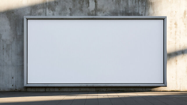 Large Blank Billboard Poster Frame on Concrete Wall
