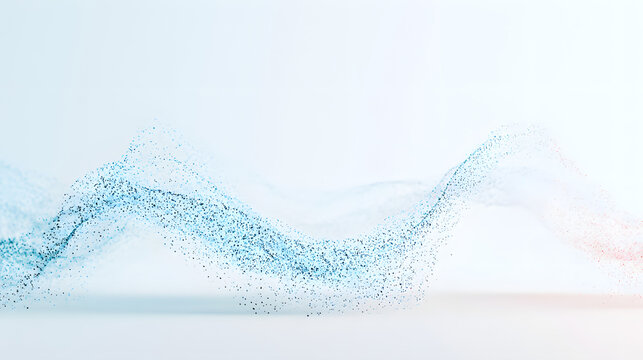 A clean, minimalist particle wave design on a light background, suitable for a modern medical clinic concept. Soft and digital mesh surfaces are ideal for elegant, pure business presentations or brigh