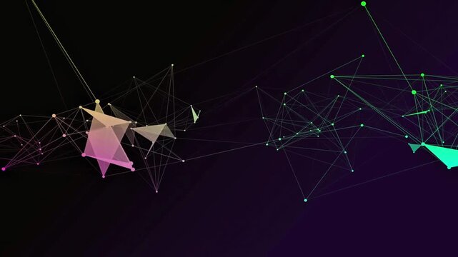 Abstract digital network connection with glowing lines and dots
