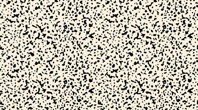 Monochrome seamless pattern with organic hand drawn ink splatters