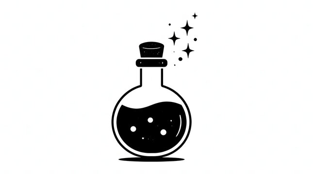 Potion Bottle with Magical Sparkles for a Mystical Halloween Design