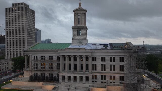 Tennessee State Capitol Building Aerial View, Nashville, TN