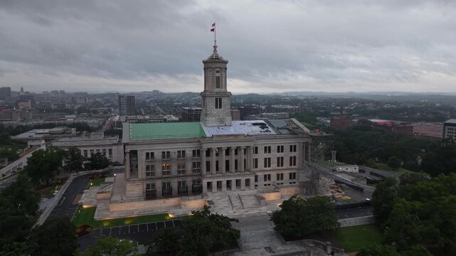 Tennessee State Capitol Building Aerial View, Nashville, TN
