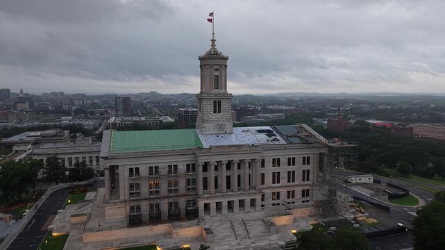 Tennessee State Capitol Building Aerial View, Nashville, TN