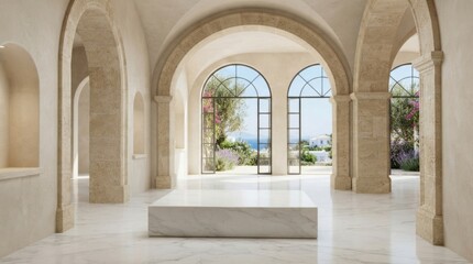 Fototapeta premium Minimalist Luxury Stone Corridor