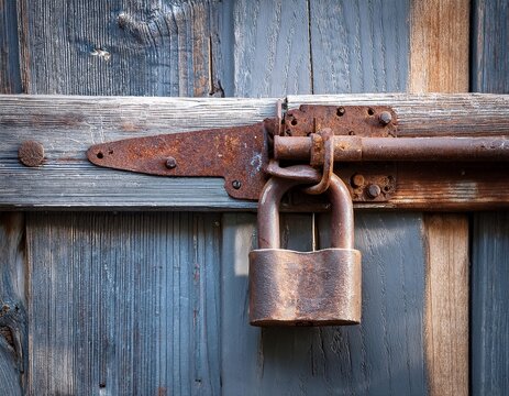 hasp a weathered rusty hasp and padlock on a rustic barn door real estate listings architecture portfolios designed for interior renovation comparisons for interiors