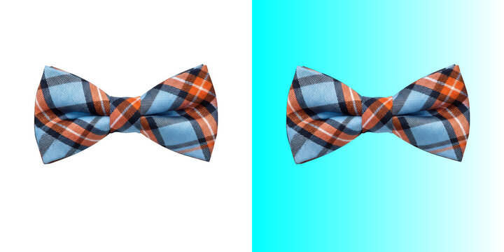 Plaid bowtie fashion accessory isolated on transparent background