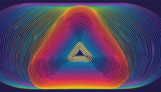 colorful optical illusion stereogram featuring hidden pyramid design