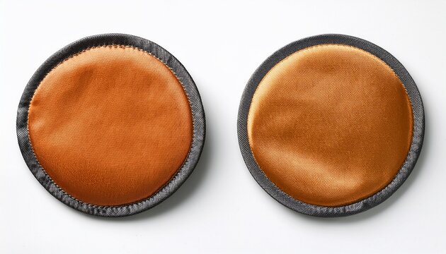 blank circular fabric patch mockup isolated on white background