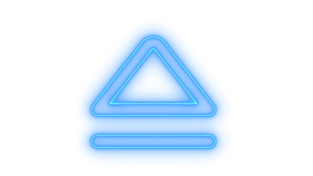 Glowing neon eject button icon isolated on transparent background. Media player control. Hardware removal symbol. Disconnect drive. Interface sign