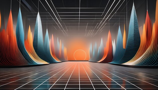 ai generates dynamic art through an interactive platform displaying ai generated images in a smart gallery using generative engines and automated design tools artificial intelligence spline