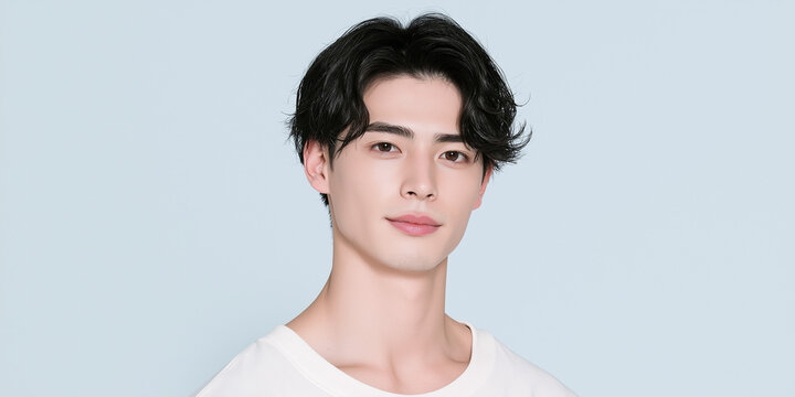 美容, 男性, メンズ美容, スキンケア, 化粧品, メンズコスメ, 若い男性, 美肌, アジア人, 日本人, フェイシャル, メンズメイク, 美容液, 保湿, クリーム, エイジングケア, 美容医療, メンズエステ, 美容クリニック, 肌ケア, ナチュラルメイク, 透明感, ツヤ肌, 清潔感, モデル, ポートレート, クローズアップ, ハンサム, 中性的, 韓国風, ヘアスタイル, メンズヘア