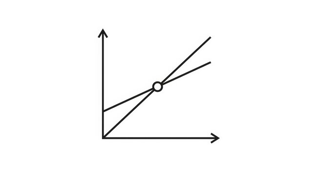 Break-Even Analysis Symbol Illustration: Graph Showing Intersection of Cost and Revenue Lines, Business Finance Concept