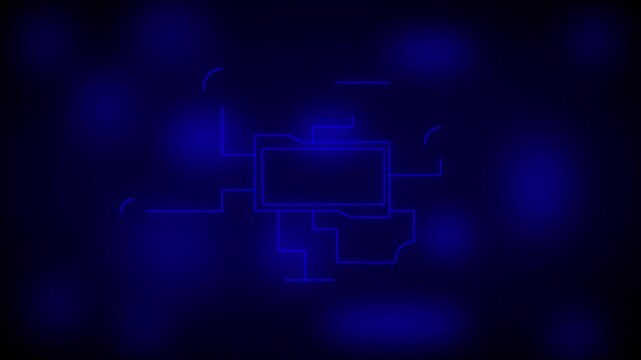 Marketing strategy concept evolving from folder to network of icons in blue tones
