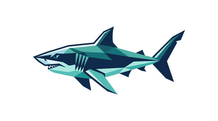 Naklejka premium Low Poly Geometric Shark Illustration