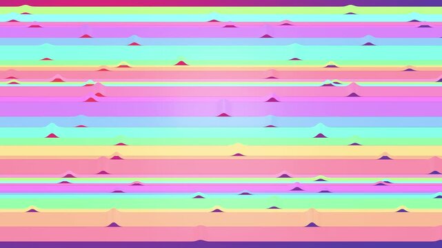 Abstract Colorful Pastel Ribbons Moving Horizontally in Smooth Motion Loop Animation Backdrop for Creative Background Design, 3d animation 