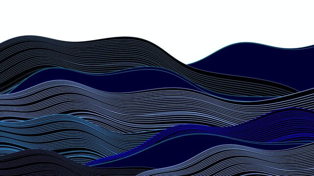 Abstract Digital Wavy Blue Pattern 4K