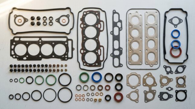 Complete Automotive Engine Gasket and Seal Overhaul Kit Set.