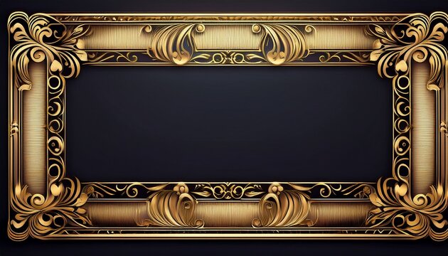 elegant vintage gold patterned border frame design