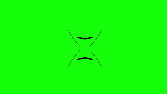 Atom lines speedlines symbol animated on green screen background