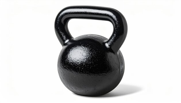 A black cast iron weight with a curved handle