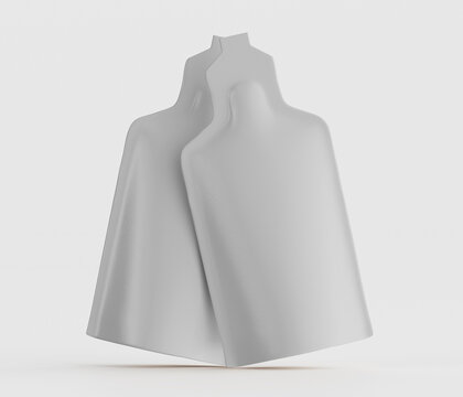 Abstract sculptural forms in neutral setting illustrating modern design concepts for commercial applications