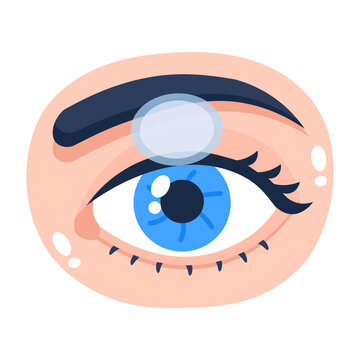 Flat eye icon showing laser vision correction treatment.