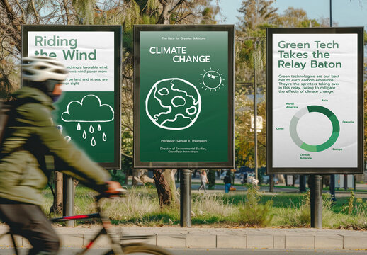 Sustainable Energy Outdoor Advertisement Mockup PSD