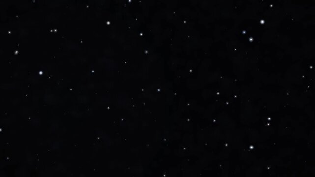 Elegant deep space background with shimmering white stars slowly drifting across the black universe