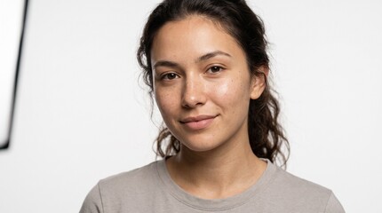 Fototapeta premium Ultra Realistic Healthy Glowing Skin Beauty Portraits Featuring Natural Complexion, Radiant Facial Skin and Premium Skincare Wellness Concepts for Commercial Beauty Advertising
