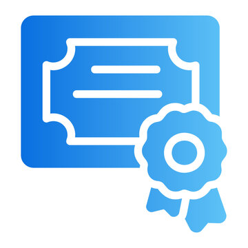 Certificate Line Gradient Icon